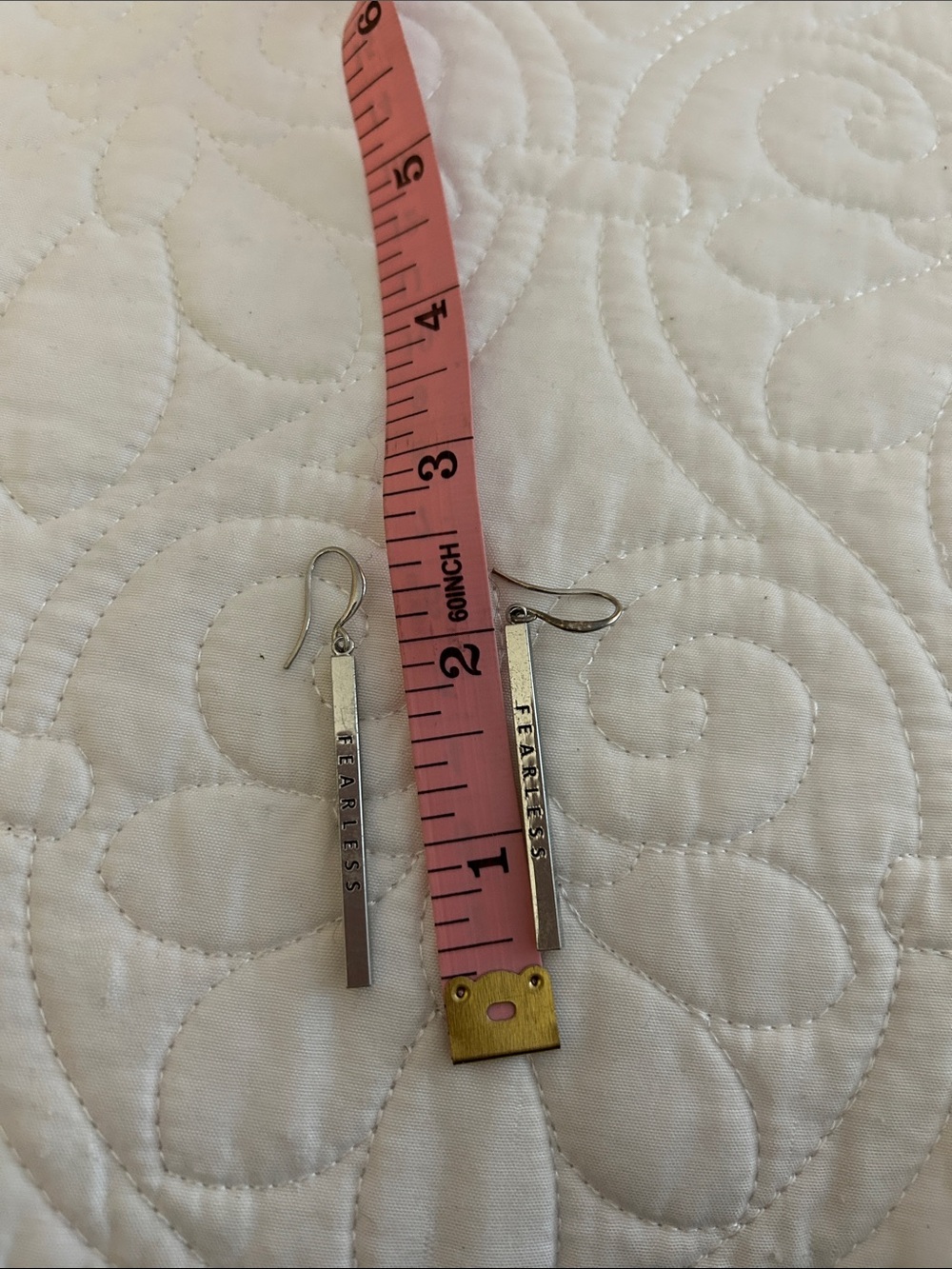 Silver 'Fearless' Bar Drop Hair Accessory